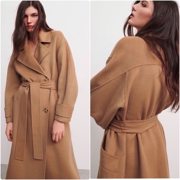 WOOL BLEND OVERSIZED COAT - Picture 2 of 16
